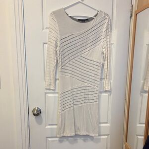Le Chateau Cream Long Sleeve Knit Dress